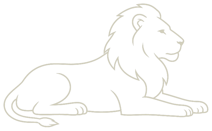 The Black Lion wireframe lion mark