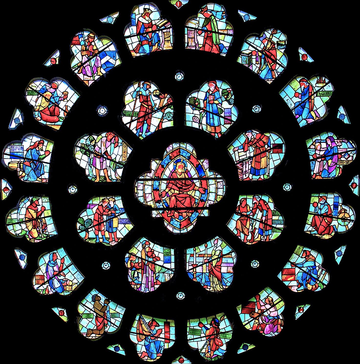 The Christ the Consoler stained-glass rose window