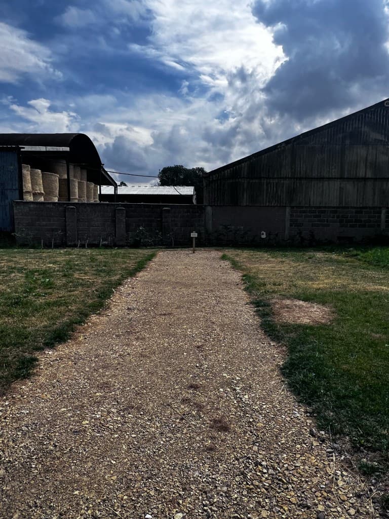 Braggert hardstanding pitch beside the farm buildings
