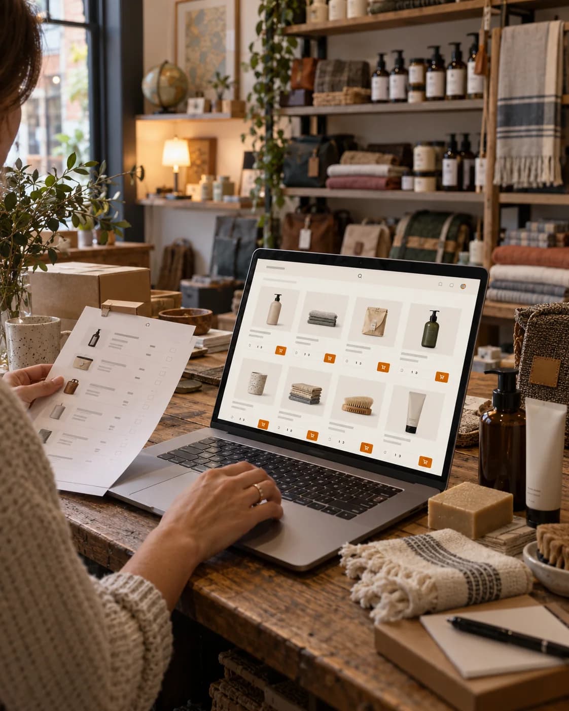 A retailer building a mixed wholesale order on the Max-Link catalogue